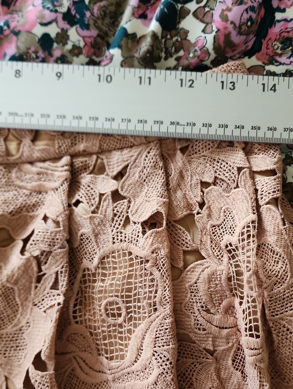 Moulinette Soeurs Anthropologie Blush Floral Lace Midi Skirt Romantic - Picture 7 of 12